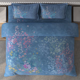 Spaces Vortex Floral 100% Cotton Crafted Comfort Large Bedsheet with 2 Pillow Covers - 108 x 108 Inches, Light Blue