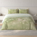 Spaces Vortex Floral 100% Cotton Crafted Comfort Large Bedsheet with 2 Pillow Covers - 108 x 108 Inches, Light Green