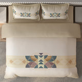 Spaces Vortex Geometric 100% Cotton Crafted Comfort Large Bedsheet with 2 Pillow Covers - 108 x 108 Inches, Beige