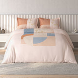 Spaces Vortex Geometric 100% Cotton Crafted Comfort Large Bedsheet with 2 Pillow Covers - 108 x 108 Inches, Light Pink