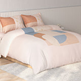 Spaces Vortex Geometric 100% Cotton Crafted Comfort Large Bedsheet with 2 Pillow Covers - 108 x 108 Inches, Light Pink