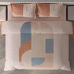 Spaces Vortex Geometric 100% Cotton Crafted Comfort Large Bedsheet with 2 Pillow Covers - 108 x 108 Inches, Light Pink