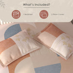 Spaces Vortex Geometric 100% Cotton Crafted Comfort Large Bedsheet with 2 Pillow Covers - 108 x 108 Inches, Light Pink