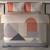 Spaces Vortex Geometric 100% Cotton Crafted Comfort Large Bedsheet with 2 Pillow Covers - 108 x 108 Inches, Blush