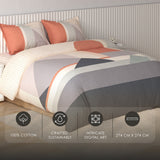 Spaces Vortex Geometric 100% Cotton Crafted Comfort Large Bedsheet with 2 Pillow Covers - 108 x 108 Inches, Blush