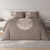 Spaces Vortex Geometric 100% Cotton Crafted Comfort Large Bedsheet with 2 Pillow Covers - 108 x 108 Inches, Brown