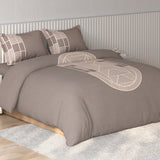 Spaces Vortex Geometric 100% Cotton Crafted Comfort Large Bedsheet with 2 Pillow Covers - 108 x 108 Inches, Brown
