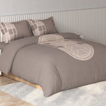 Spaces Vortex Geometric 100% Cotton Crafted Comfort Large Bedsheet with 2 Pillow Covers - 108 x 108 Inches, Brown