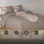 Spaces Vortex Geometric 100% Cotton Crafted Comfort Large Bedsheet with 2 Pillow Covers - 108 x 108 Inches, Brown