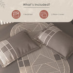 Spaces Vortex Geometric 100% Cotton Crafted Comfort Large Bedsheet with 2 Pillow Covers - 108 x 108 Inches, Brown