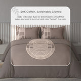 Spaces Vortex Geometric 100% Cotton Crafted Comfort Large Bedsheet with 2 Pillow Covers - 108 x 108 Inches, Brown