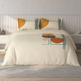 Spaces Vortex Geometric 100% Cotton Crafted Comfort Large Bedsheet with 2 Pillow Covers - 108 x 108 Inches, Light Yellow