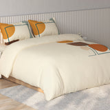 Spaces Vortex Geometric 100% Cotton Crafted Comfort Large Bedsheet with 2 Pillow Covers - 108 x 108 Inches, Light Yellow