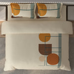Spaces Vortex Geometric 100% Cotton Crafted Comfort Large Bedsheet with 2 Pillow Covers - 108 x 108 Inches, Light Yellow
