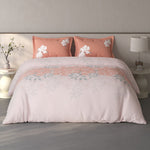 Spaces Fiora Floral 100% Cotton Large Bedsheet with 2 Pillow Covers - 108 x 108 Inches, Light Pink