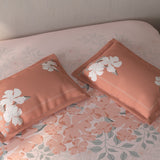 Spaces Fiora Floral 100% Cotton Large Bedsheet with 2 Pillow Covers - 108 x 108 Inches, Light Pink