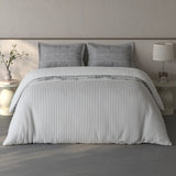Spaces Fiora Geometric 100% Cotton Large Bedsheet with 2 Pillow Covers - 108 x 108 Inches, Light Grey