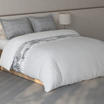 Spaces Fiora Geometric 100% Cotton Large Bedsheet with 2 Pillow Covers - 108 x 108 Inches, Light Grey