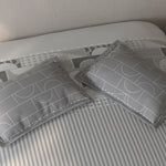 Spaces Fiora Geometric 100% Cotton Large Bedsheet with 2 Pillow Covers - 108 x 108 Inches, Light Grey