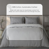 Spaces Fiora Geometric 100% Cotton Large Bedsheet with 2 Pillow Covers - 108 x 108 Inches, Light Grey