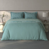 Spaces Fiora Geometric 100% Cotton Large Bedsheet with 2 Pillow Covers - 108 x 108 Inches, Light Green