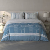 Spaces Fiora Geometric 100% Cotton Large Bedsheet with 2 Pillow Covers - 108 x 108 Inches, Light Grey