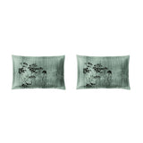 Spaces Neo Floral 100% Cotton Large Bedsheet with 2 Pillow Covers - 108 x 108 Inches, Light Green