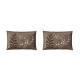 Spaces Neo Floral 100% Cotton Large Bedsheet with 2 Pillow Covers - 108 x 108 Inches, Light Taupe