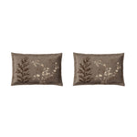 Spaces Neo Floral 100% Cotton Large Bedsheet with 2 Pillow Covers - 108 x 108 Inches, Light Taupe