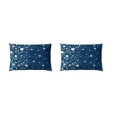 Spaces Neo Floral 100% Cotton Large Bedsheet with 2 Pillow Covers - 108 x 108 Inches, Dark Blue