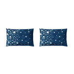 Spaces Neo Floral 100% Cotton Large Bedsheet with 2 Pillow Covers - 108 x 108 Inches, Dark Blue