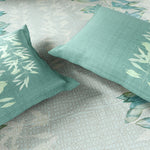 Spaces Neo Floral 100% Cotton Large Bedsheet with 2 Pillow Covers - 108 x 108 Inches, Light Blue