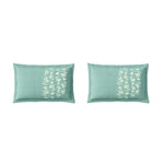 Spaces Neo Floral 100% Cotton Large Bedsheet with 2 Pillow Covers - 108 x 108 Inches, Light Blue