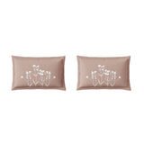 Spaces Neo Floral 100% Cotton Large Bedsheet with 2 Pillow Covers - 108 x 108 Inches, Light Beige