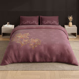 Spaces Neo Ornate 100% Cotton Large Bedsheet with 2 Pillow Covers - 108 x 108 Inches, Blush