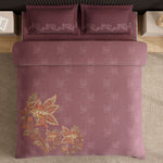 Spaces Neo Ornate 100% Cotton Large Bedsheet with 2 Pillow Covers - 108 x 108 Inches, Blush