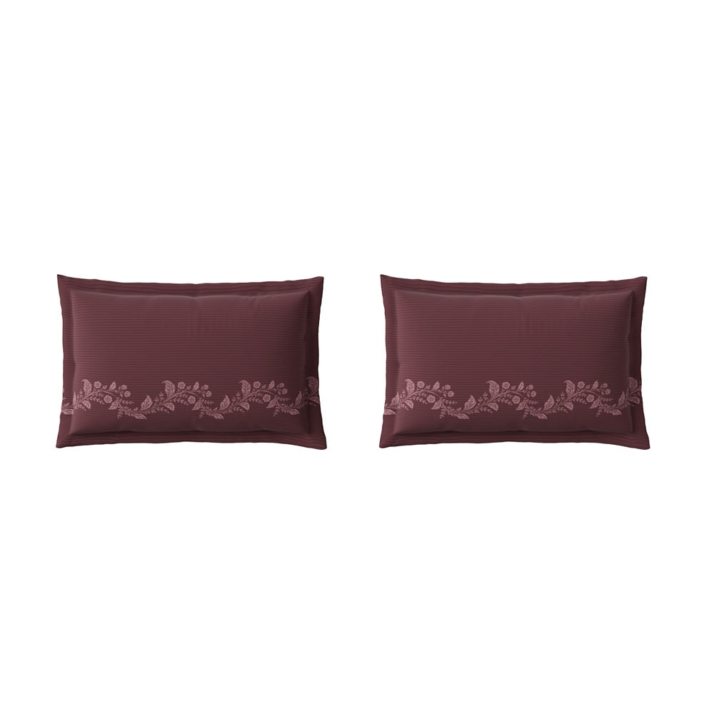 Spaces Neo Ornate 100% Cotton Large Bedsheet with 2 Pillow Covers - 108 x 108 Inches, Blush