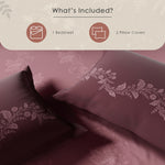 Spaces Neo Ornate 100% Cotton Large Bedsheet with 2 Pillow Covers - 108 x 108 Inches, Blush
