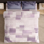 Spaces Neo Geometric 100% Cotton Large Bedsheet with 2 Pillow Covers - 108 x 108 Inches, Light Violet