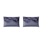 Spaces Neo Geometric 100% Cotton Large Bedsheet with 2 Pillow Covers - 108 x 108 Inches, Light Violet