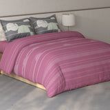 Spaces Fiora 100% Cotton Geometric Double Bedsheet with 2 Pillow Covers - 90 x 108 Inches, Dark Blush