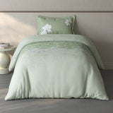 Spaces Fiora Floral 100% Cotton Single Bedsheet with 1 Pillow Covers - 59 x 89 Inches, Light Aqua