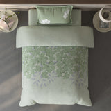 Spaces Fiora Floral 100% Cotton Single Bedsheet with 1 Pillow Covers - 59 x 89 Inches, Light Aqua