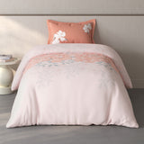 Spaces Fiora Floral 100% Cotton Single Bedsheet with 1 Pillow Covers - 59 x 89 Inches, Light Pink