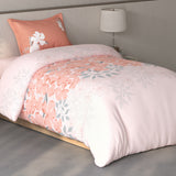 Spaces Fiora Floral 100% Cotton Single Bedsheet with 1 Pillow Covers - 59 x 89 Inches, Light Pink