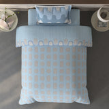 Spaces Fiora Geometric 100% Cotton Single Bedsheet with 1 Pillow Covers - 59 x 89 Inches, Blue