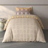 Spaces Fiora Geometric 100% Cotton Single Bedsheet with 1 Pillow Covers - 59 x 89 Inches, Beige