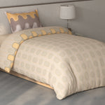 Spaces Fiora Geometric 100% Cotton Single Bedsheet with 1 Pillow Covers - 59 x 89 Inches, Beige