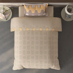 Spaces Fiora Geometric 100% Cotton Single Bedsheet with 1 Pillow Covers - 59 x 89 Inches, Beige