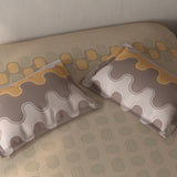 Spaces Fiora Geometric 100% Cotton Single Bedsheet with 1 Pillow Covers - 59 x 89 Inches, Beige